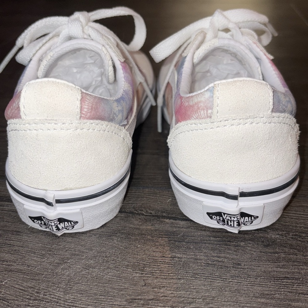Vans NEW Ward Lace-up Sneaker Heart Tie Dye Size 1 Multi/White - Picture 6 of 13